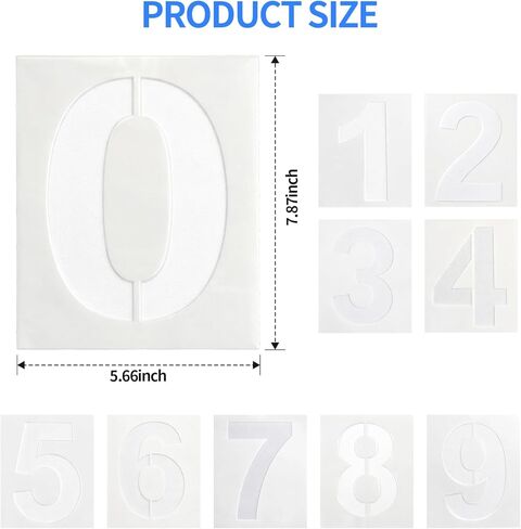 8 Inch Number Stencils Set for Painting, Spray Paint Stencil, Large Digital Templates, Curb Number Painting Kit for Address Numbers, Mailbox, Wood Signs, Walls & Cakes in Saudi Arabia