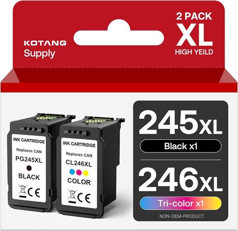 245XL 246XL Combo Pack for Canon Ink 245 246 PG-245 XL CL-246 XL Ink Cartridges for Canon Pixma TR4500 TR4520 MX490 MX492 MG2522 MG2420 MG2920 MG2924 MG3022 TS3120 TS3320 TS3122 (Black, Tri-Color) in Saudi Arabia