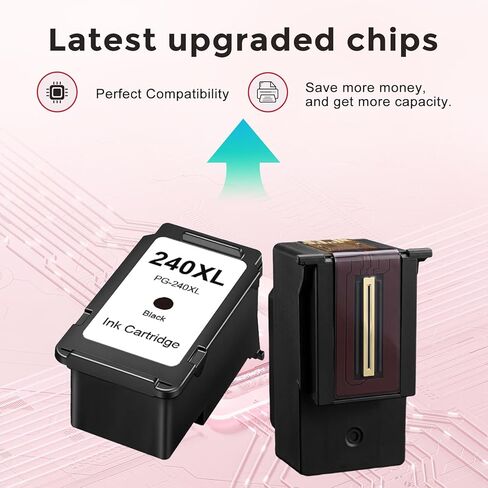 240 241 XL Ink Cartridge Replacement for Canon 240XL 241XL PG-240 CL-241 XL to MG3620 MG3600 TS5120 TS5100 MG3520 MX472 MG2120 MG2220 MG3120 MG3122 MG3220 MX452 MX512 MX532 Printer Black Color 2-Pack in Saudi Arabia