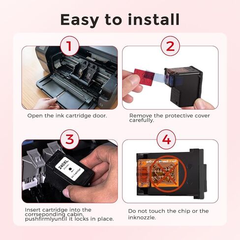 240 241 XL Ink Cartridge Replacement for Canon 240XL 241XL PG-240 CL-241 XL to MG3620 MG3600 TS5120 TS5100 MG3520 MX472 MG2120 MG2220 MG3120 MG3122 MG3220 MX452 MX512 MX532 Printer Black Color 2-Pack in Saudi Arabia
