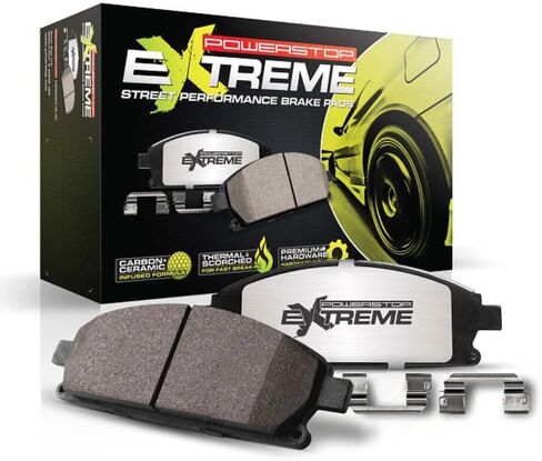 PowerStop Front Brake Pads for Alfa Romeo Giulia 2017-24 |Romeo Stelvio 2018-24 |Mercedes-Benz CLK55 AMG 2005-06 - Z26 Carbon-Fiber Ceramic Brake Pads with Installation Hardware, Z26-1116 in Kuwait