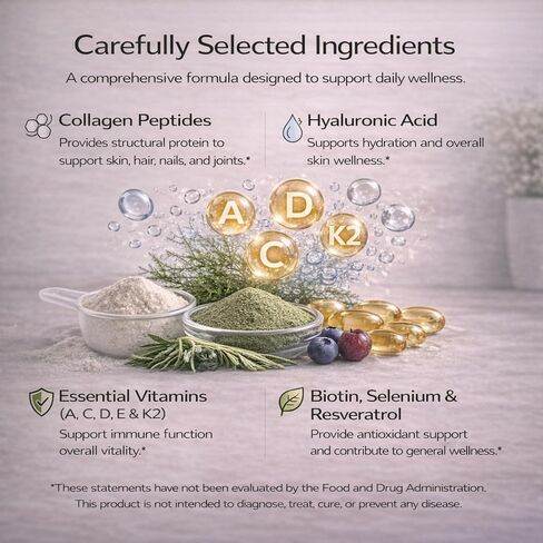 Bioxtron Collagen Peptides Powder - Skin Support, Hair & Nails Support - Stem Cell Renewal Bones & Joinst Support - Type I Collagen - AFA Hyaluronic Acid - 21 Oz in Saudi Arabia
