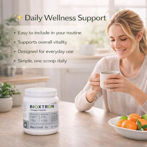 Bioxtron Collagen Peptides Powder - Skin Support, Hair & Nails Support - Stem Cell Renewal Bones & Joinst Support - Type I Collagen - AFA Hyaluronic Acid - 21 Oz in Saudi Arabia