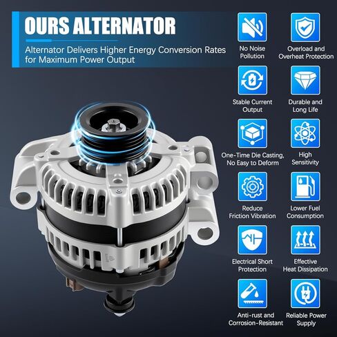 Alternator 11113 Fit for Dodge Charger 2006-2007, Magnum 2005-2007, for Chrysler 300 2005-2007 2.7L 3.5L 5.7L 6.1L Automotive Replacement Alternators 04896805AB 4210000260 4210000261 in Kuwait