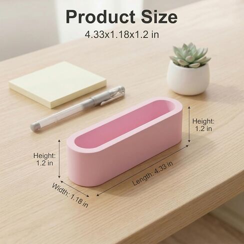 Cement Business Card Holder for Desk, Modern Desktop Business Name Card Display Stands for Women, Concrete Desk Decor, Pink in Saudi Arabia