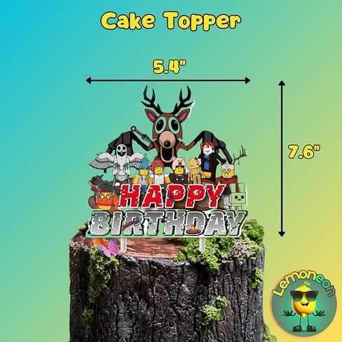 Birthday Party Decorations Supplies Happy Birthday Banner Cake Cupcake Toppers Balloons Hanging Swirls Background in Saudi Arabia