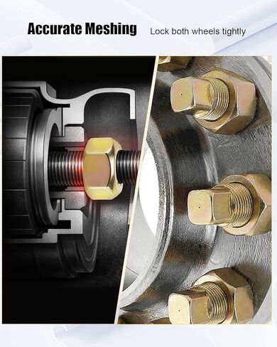 10 Pcs Wheel Inner Cap Nuts Fit for Vehicles Equipped with Stud-Piloted Wheel Systems, Replace M-133 M133 133029L E-7897L, Left Hand Stud Piloted, 3-1/16"L in Kuwait