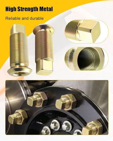 10 Pcs Wheel Inner Cap Nuts Fit for Vehicles Equipped with Stud-Piloted Wheel Systems, Replace M-133 M133 133029L E-7897L, Left Hand Stud Piloted, 3-1/16"L in Kuwait