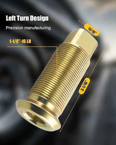 10 Pcs Wheel Inner Cap Nuts Fit for Vehicles Equipped with Stud-Piloted Wheel Systems, Replace M-133 M133 133029L E-7897L, Left Hand Stud Piloted, 3-1/16"L in Kuwait