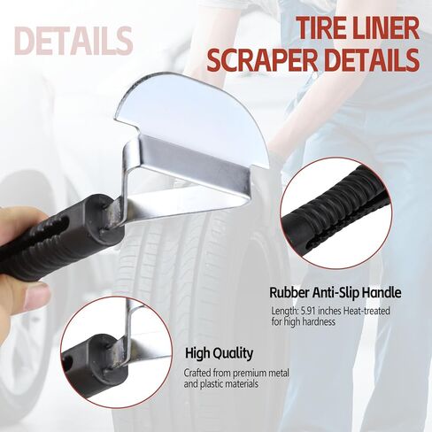 Hovom 2PCS Tire Repair Tools, Tire Compaction Roller & Inner Liner Scraper Tool Kit, Tires Patch Roller, Car Tires Patch Tool Kit for SUV Truck Motorcycle Bike, Universal Car Accessories in Saudi Arabia