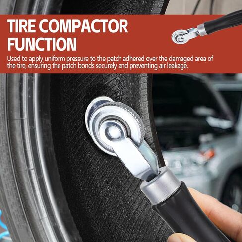 Hovom 2PCS Tire Repair Tools, Tire Compaction Roller & Inner Liner Scraper Tool Kit, Tires Patch Roller, Car Tires Patch Tool Kit for SUV Truck Motorcycle Bike, Universal Car Accessories in Saudi Arabia