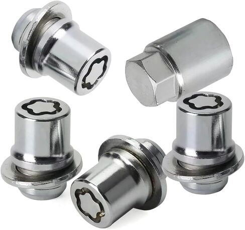 5 PCS M12 x 1.5 Wheel Lug Nut Kit, Metal Anti-Theft Locking Lug Nuts, Compatible with Avalon C-HR Camry Celica Corolla Highlander Lexus Replace OEM Number# 00276-00900 (Silver) in Saudi Arabia