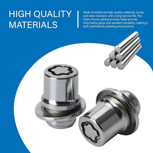 5 PCS M12 x 1.5 Wheel Lug Nut Kit, Metal Anti-Theft Locking Lug Nuts, Compatible with Avalon C-HR Camry Celica Corolla Highlander Lexus Replace OEM Number# 00276-00900 (Silver) in Saudi Arabia