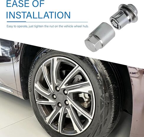 5 PCS M12 x 1.5 Wheel Lug Nut Kit, Metal Anti-Theft Locking Lug Nuts, Compatible with Avalon C-HR Camry Celica Corolla Highlander Lexus Replace OEM Number# 00276-00900 (Silver) in Saudi Arabia