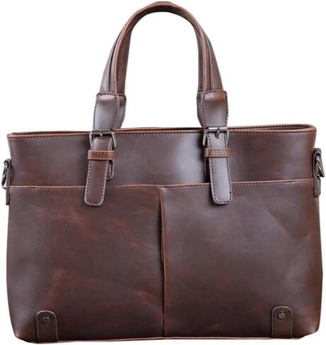Briefcases for Men Men's Briefcase Vintage PU Leather Casual Crossbody Bag for Business Travel Office in Saudi Arabia