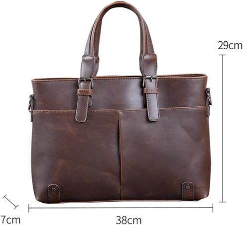 Briefcases for Men Men's Briefcase Vintage PU Leather Casual Crossbody Bag for Business Travel Office in Saudi Arabia