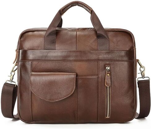 Briefcases for Men Men's Leather Briefcase Crossbody Business Shoulder Bag for Business Travel Office in Saudi Arabia