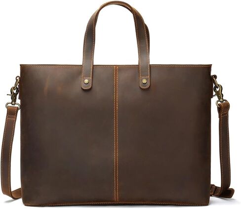 Crazy Horse Leather Large Capacity Computer Bag Tote Retro Single Shoulder Crossbody in Saudi Arabia