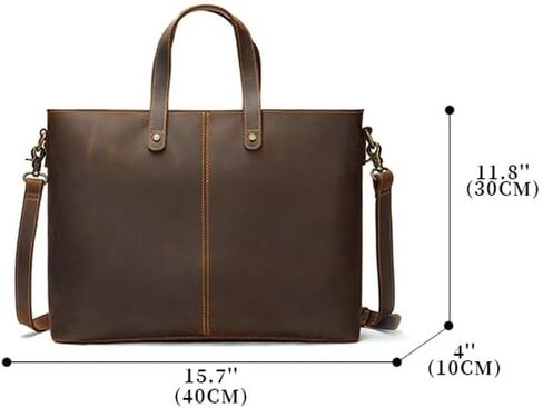 Crazy Horse Leather Large Capacity Computer Bag Tote Retro Single Shoulder Crossbody in Saudi Arabia