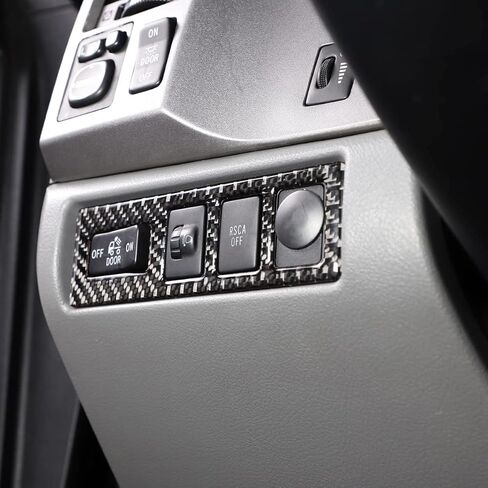 ملصق إطار لمفتاح إيقاف المصباح عالي التثبيت لسيارة Toyota Tundra 2007-2013 ملحقات وحدات التحكم المركزية، غطاء ديكور داخلي للسيارة من ألياف الكربون الحقيقية in Kuwait