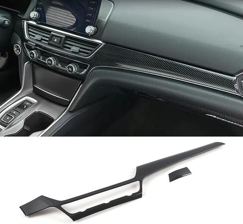 Car Accessories Fit for Honda Accord 10th Gen 2018-2022 Inner Dashboard Center Console AC Switch Button Panel Stripe Cover Trim (Carbon Fiber Style) ABS 2 PCS in Kuwait