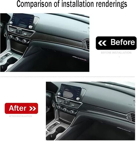 Car Accessories Fit for Honda Accord 10th Gen 2018-2022 Inner Dashboard Center Console AC Switch Button Panel Stripe Cover Trim (Carbon Fiber Style) ABS 2 PCS in Kuwait