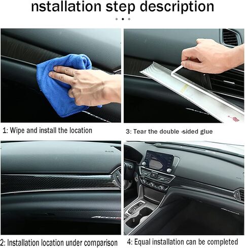 Car Accessories Fit for Honda Accord 10th Gen 2018-2022 Inner Dashboard Center Console AC Switch Button Panel Stripe Cover Trim (Carbon Fiber Style) ABS 2 PCS in Kuwait