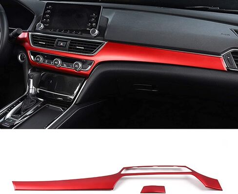 Car Accessories Fit for Honda Accord 10th Gen 2018-2022 Inner Dashboard Center Console AC Switch Button Panel Stripe Cover Trim (Carbon Fiber Style) ABS 2 PCS in Kuwait