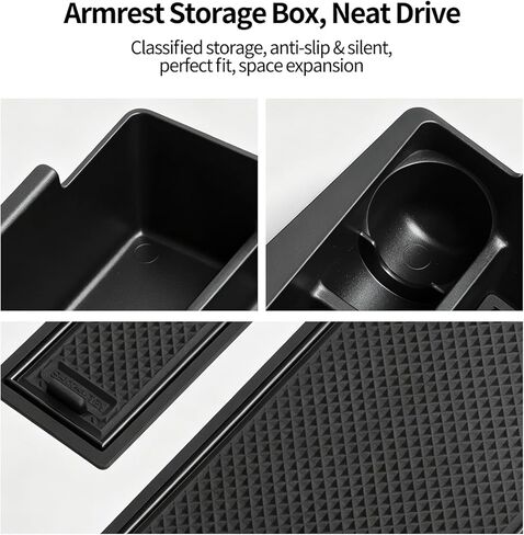 3PCS Center Console Organizer Tray for 2025 2026 Subaru Forester Premium/Sport/Limited/Touring (NOT for 2025 Subaru Forester Wilderness), ABS Black Armrest Storage Box Tray Insert Accessories in Saudi Arabia