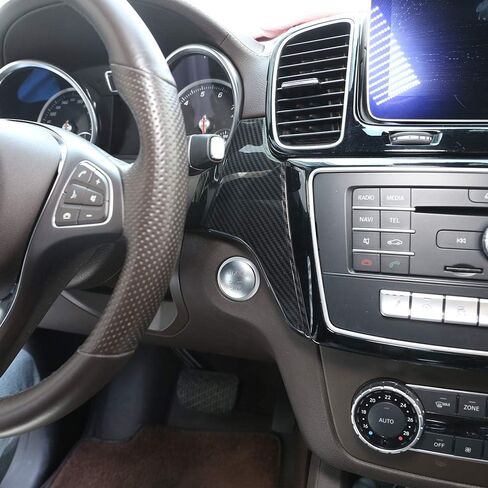 3pcs Carbon Fiber ABS for Mercedes Benz GLE GLS Class W166 2016-2019 Car Central Control Decorative Panel Frame Trim Accessories in Saudi Arabia