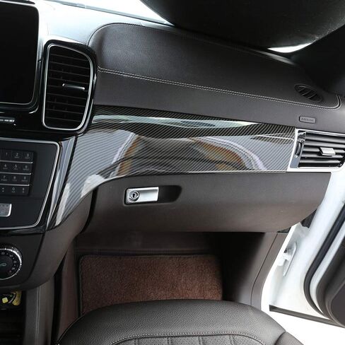 3pcs Carbon Fiber ABS for Mercedes Benz GLE GLS Class W166 2016-2019 Car Central Control Decorative Panel Frame Trim Accessories in Saudi Arabia