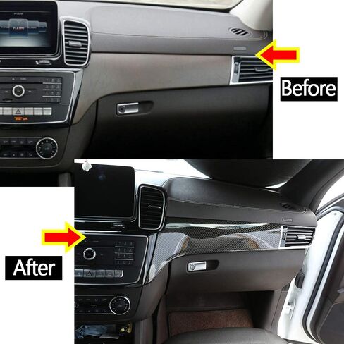 3pcs Carbon Fiber ABS for Mercedes Benz GLE GLS Class W166 2016-2019 Car Central Control Decorative Panel Frame Trim Accessories in Saudi Arabia