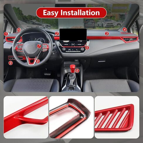 11PCS Center Console Cover Trim Compatible with Toyota Corolla 2020-2025, Fit for Corolla Hatchback 2019-2025 in Saudi Arabia