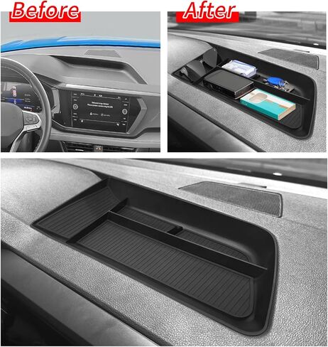 smabee Dashboard Screen Storage Box for Volkswagen VW Taos 2026 2022-2025 Center Console Display Box Hidden Tray Silicone Organizer Tray Behind ABS Car Accessories in Kuwait