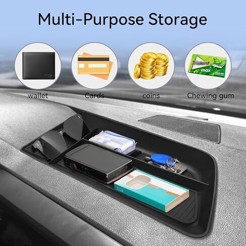 smabee Dashboard Screen Storage Box for Volkswagen VW Taos 2026 2022-2025 Center Console Display Box Hidden Tray Silicone Organizer Tray Behind ABS Car Accessories in Kuwait