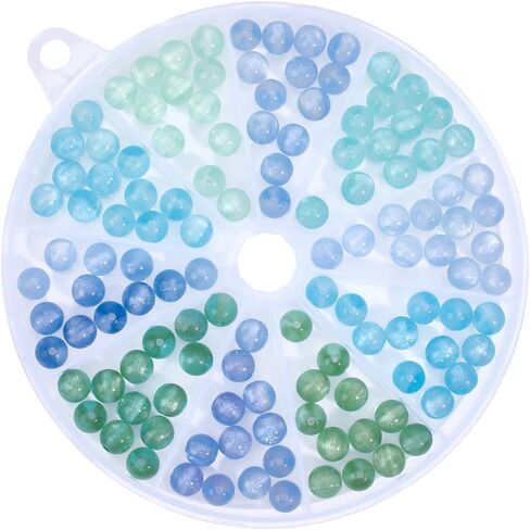 1 Box 120PCS 10MM Round Resin Beads with Hole UV Reactive Color Changing White Change Colorful Sensitive Glitter Sunlight Loose Spacer Bead for Jewelry Making Bracelets Necklaces DIY Crafts in Kuwait