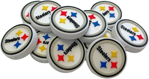 Pittsburgh Focal Bead Sports Football Logo 12pk 1.1" for Bulk Keychains Silicone Charm Steeler Beadable Pens Freshie Hangers Game Day Pro in Kuwait