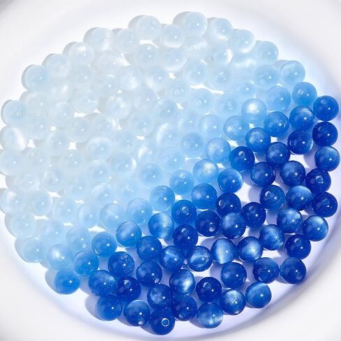 1 Box 120PCS 10MM Round Resin Beads with Hole UV Reactive Color Changing White Change Colorful Sensitive Glitter Sunlight Loose Spacer Bead for Jewelry Making Bracelets Necklaces DIY Crafts in Kuwait