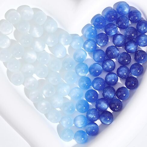 1 Box 120PCS 10MM Round Resin Beads with Hole UV Reactive Color Changing White Change Colorful Sensitive Glitter Sunlight Loose Spacer Bead for Jewelry Making Bracelets Necklaces DIY Crafts in Kuwait