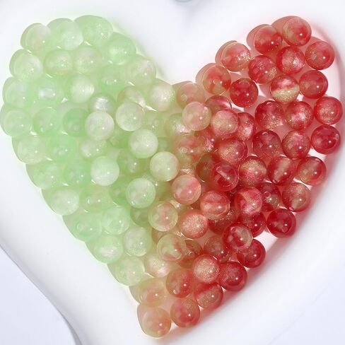 1 Box 120PCS 10MM Round Resin Beads with Hole UV Reactive Color Changing White Change Colorful Sensitive Glitter Sunlight Loose Spacer Bead for Jewelry Making Bracelets Necklaces DIY Crafts in Kuwait