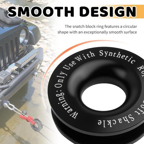 Heavy Duty Recovery Rings,33069 Lbs Load Capacity Towing Snatch Ring for Soft Shackle and Synthetic Rope,Aluminum Alloy Winch Ring Winch Accessories for ATV,UTV,SUV in Saudi Arabia