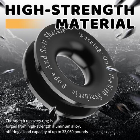 Heavy Duty Recovery Rings,33069 Lbs Load Capacity Towing Snatch Ring for Soft Shackle and Synthetic Rope,Aluminum Alloy Winch Ring Winch Accessories for ATV,UTV,SUV in Saudi Arabia