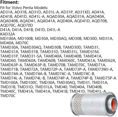 Fuel Filter, Crankcase Engine Air Filter, Engine Protection, Compatible with Volvo Penta Models, Replaces AD31A, D41B, TAMD30A, TAMD41A, TMD30AQ, TMD31 in Saudi Arabia