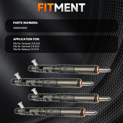 33800-4X800 338004X800 33801-4X800 33801-4X810 EJBR02401Z EJBR02901D EJBR03701D Pack of 4 Fuel Injectors Diesel Suitable for Delphi Terracan in Kuwait