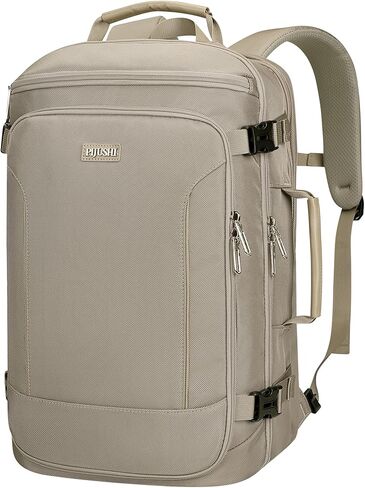PIJUSHI Travel Laptop Backpack 35L Carry on Backpack for Women Men Flight Approved Business Daypack with USB Charging Port for Work Travel(PE067 Khaki) in Saudi Arabia