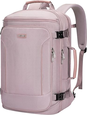 PIJUSHI Travel Laptop Backpack 35L Carry on Backpack for Women Men Flight Approved Business Daypack with USB Charging Port for Work Travel(PE067 Khaki) in Saudi Arabia