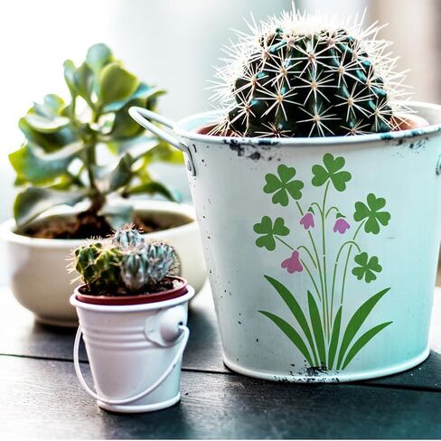 FINGERINSPIRE 6Styles Wildflowers Pattern Stencils with a Brush 11.7x8.3Inch Weeds Painting Stencils PET Plant Themes Floral Template for Wood Wall Floor Tiles in Kuwait