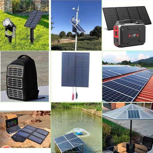 2Pcs 12v Solar Panel,3.6W 12 v 300ma Small Solar Panels Polysilicon Epoxy Module DIY Polysilicon Solar Epoxy Cell Charger with Wire Clip 178mm*142mm (2 Pcs 12V+Wire Clip) in Saudi Arabia