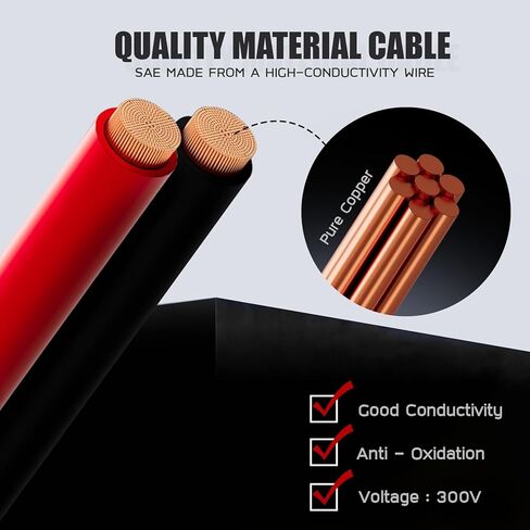 MADCATZ 10 AWG - SAE 1 to 4 Extension Cable Quick Disconnect Connector, SAE Y Splitter Adaptors, for Automotive, Solar Panel SAE Plug 12 inch/30cm - with SAE Adapters (1 Pack) in Kuwait