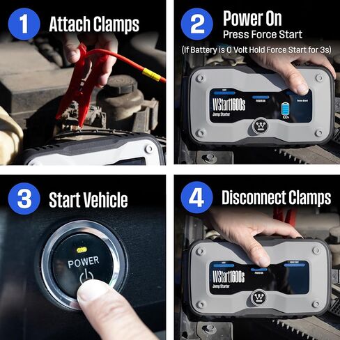 Westinghouse 2000A Portable Jump Starter & USB Power Bank - 12V Car Battery Booster Pack Jump Box for Up to 7.0L Gas & 5.0L Diesel Engines, Bright LED Flashlight, IP65 Rated Waterproof Housing in Kuwait